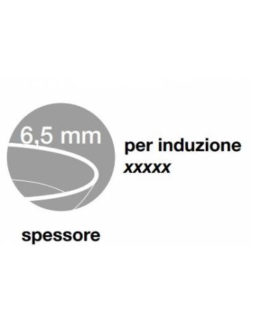 Padella per pancake in alluminio con manico in bakelite - per induzione spessore mm 6,5 - Diametro mm 250 - Altezza mm 25