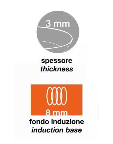 CASSERUOLA ALTA 2 MANIGLIE ALLUMINIO PER INDUZIONE - MM ø 200X115H