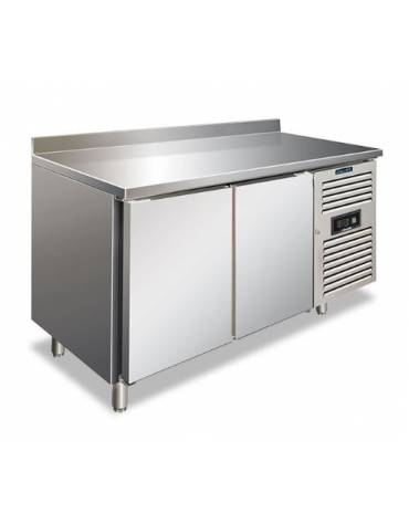 Tavolo refrigerato pasticceria ventilato con alzatina 2 porte - cm 151x80x85h