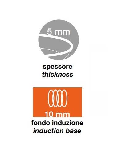 CASSERUOLA ALTA ANTADERENTE 1 MANICO ALLUMINIO PER INDUZIONE - MM ø 200X110H