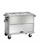 Carrello termico armadiato con temperatura  differenziata in acciaio inox bagnomaria 2x1/1 GN cm 96x68x92h