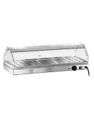 Vetrina riscaldata inox 1 piano - con umidificazione - cm 85x35x25h