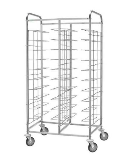 Carrello portavassoi universale inox-20 vassoi cm 95x62x175h