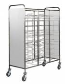 Carrello portavassoi universale inox con pareti laterali inox - 30 vassoi - cm 138x62x175h