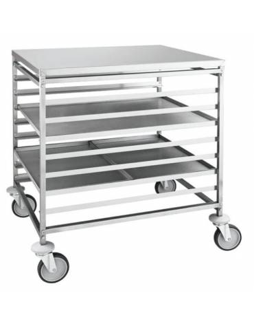 Carrello portateglie in acciaio inox - portata 8 teglie 80x60 o 16 teglie 60x40 - cm 85x65x94h