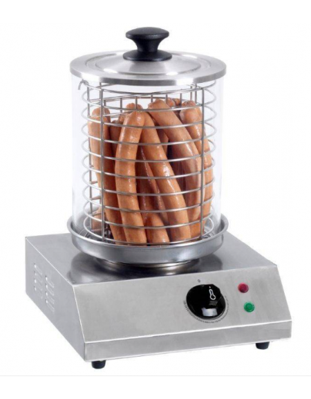 CUOCI HOT-DOG CON CILINDRO IN VETRO CM Ø20x24h - POTENZA W 800 - mm 280x280x355h