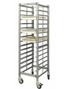 CARRELLO INOX PORTA CASSETTE PIZZA - CAPACITÀ 14 CASSETTE CM 60X40X7H - Dimensioni totali mm 620x480x1770h