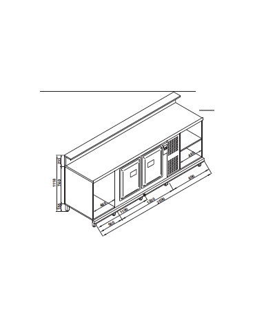 Banco bar refrigerato 2 sportelli motore interno da cm. 250