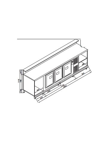 Banco bar refrigerato 3 sportelli motore interno da cm. 300