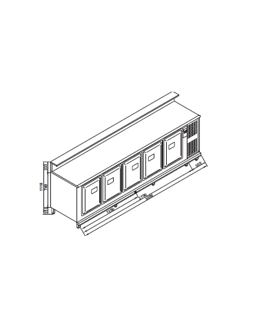 Banco bar refrigerato 5 sportelli motore interno da cm. 300