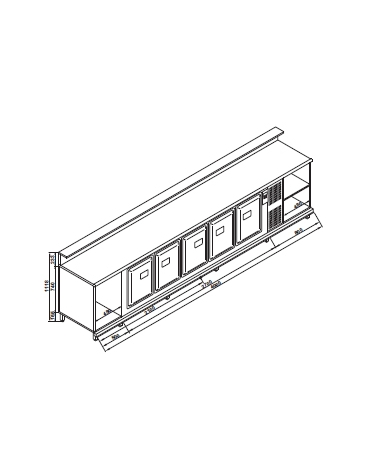 Banco bar refrigerato 5 sportelli motore interno da cm. 400