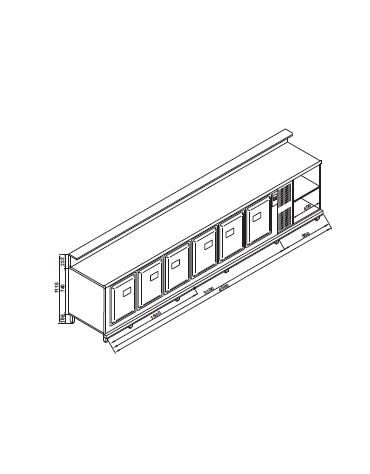 Banco bar refrigerato 6 sportelli motore interno da cm. 400