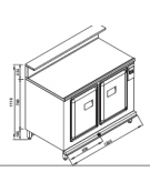 Banco bar refrigerato 2 sportelli motore esterno da cm. 120