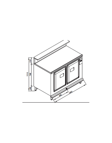 Banco bar refrigerato 2 sportelli motore esterno da cm. 120