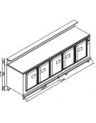 Banco bar refrigerato 5 sportelli motore esterno da cm. 270