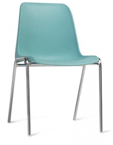 Sedia in polipropilene impilabile per meeting riunioni congressi -struttura in acciaio cromato Ø 22 mm