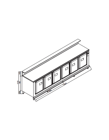 Banco bar refrigerato 6 sportelli motore esterno da cm. 320