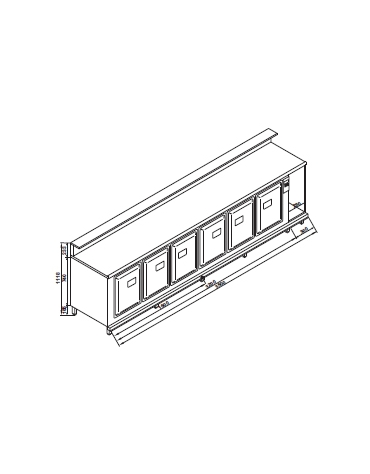 Banco bar refrigerato 6 sportelli motore esterno da cm. 350