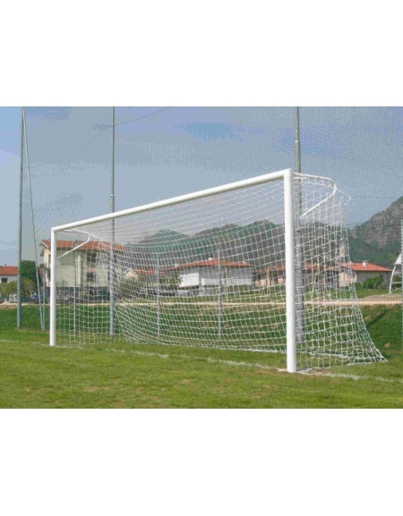 Coppia porte calcio regolamentare in alluminio con bussole e traversa in  due pezzi mt 7,32x2,44 - Porte calcio e reti - Calcio 