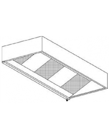 Cappa cubica con filtri a carboni attivi da parete cm.140x90x40h - Profondità  cm. 90 - Cappe cubiche professionali senza motore