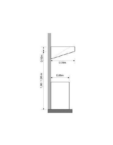 Cappa ecologica a parete snack inox per ristorante con carboni attivi cm 220x78x15/40h