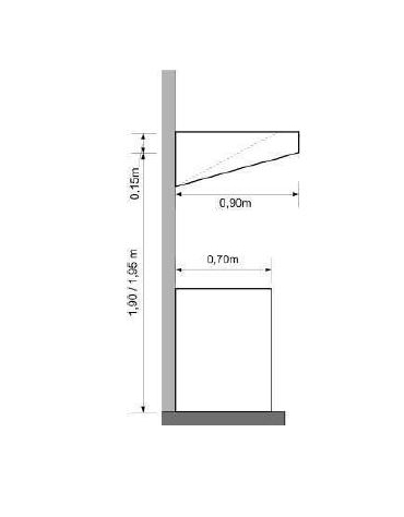 Cappa a parete snack inox per ristorante cm 160x90x15/40h