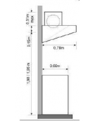 Cappa snack a parete inox ecologica con motore cm 220x78x15/40h