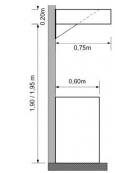 Cappa snack a parete inox ecologica con motore cm 260x75x20h