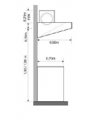 Cappa snack a parete inox ecologica con motore cm 160x90x15/40h