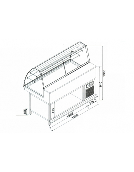 Vetrina neutra da cm. 150