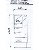 Espositore murale refrigerato per frutta e verdura cm 208x76x204