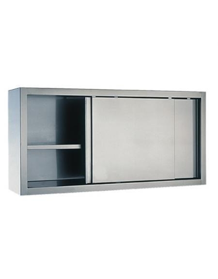 Armadio Pensile In Acciaio.Armadio Pensile Inox Dimensioni Cm 140x40x60h Pensili Inox Con Ante Scorrevoli Pensili In Acciaio Inox Arredamento Inox Pr