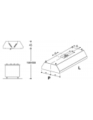 Cappa centrale inox professionale per ristorazione cm 130x360x45