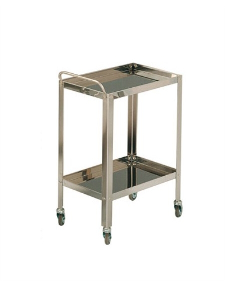 CARRELLO INOX DUE PIANI CM60X40X8OH