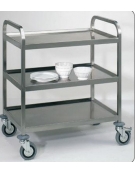 Carrello inox per trasporto pesante- 3 piani lisci-cm 108x61x96h