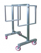 CARRELLO INOX PER STAGIONATURA SALUMI A 2 PIANI