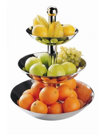 PORTAFRUTTA INOX A 3 VASSOI