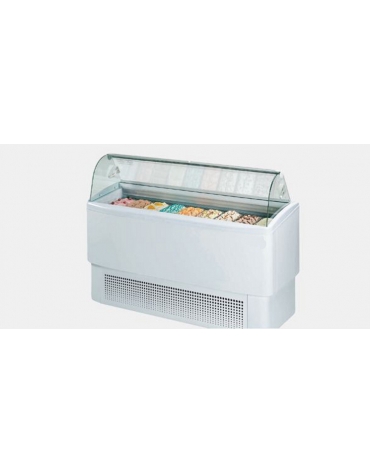 Vetrina gelato ventilata 12+12 vaschette Lt 5 - Vetro curvo