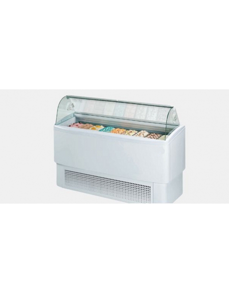 Vetrina gelato ventilata 12+12 vaschette Lt 5 - Vetro curvo