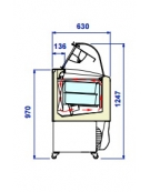 Vetrina gelato ventilata 12+12 vaschette Lt 5 - Vetro curvo