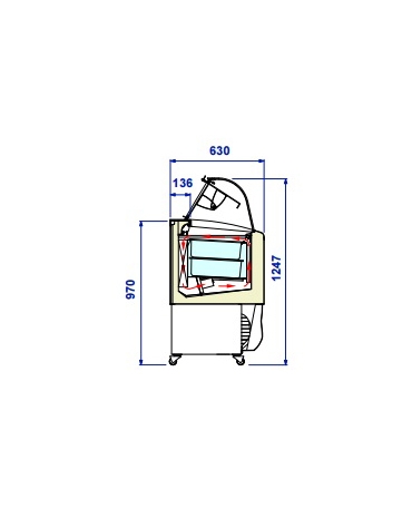 Vetrina gelato ventilata 12+12 vaschette Lt 5 - Vetro curvo