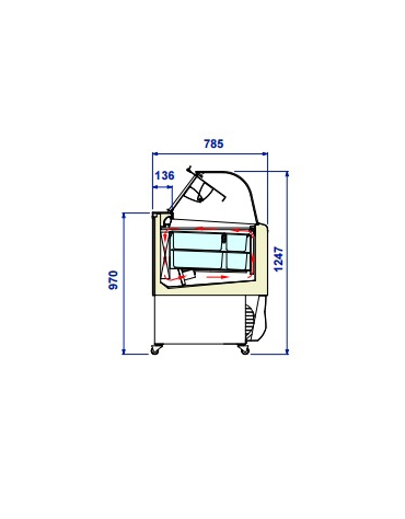 Vetrina gelato ventilata 9+9 vaschette Lt 5 - DOPPIA FILA