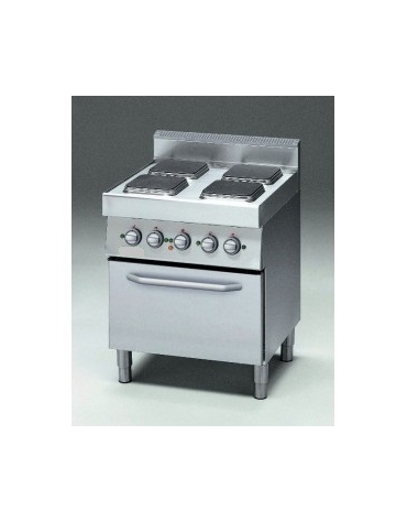 Cucina elettrica 4 piastre quadre con forno elettrico a convezio