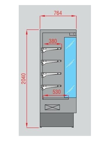 Murale refrigerato per latticini e salumi cm 148x76x202h