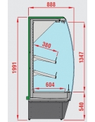 Murale refrigerato per frutta e verdura cm 193,5x88,8x199,1h