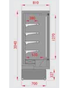 Murale refrigerato INOX con porte scorrevoli cm 133x81x204h