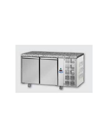 Tavolo Refrigerato GN 1/1 con 2 porte e piano di lavoro in Granito cm 143x70x85h