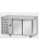 Tavolo Refrigerato GN 1/1 con 2 porte, senza piano di lavoro e gruppo motore a sinistra cm 142x70x80h