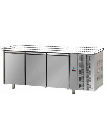 Tavolo Refrigerato GN 1/1 con 3 porte, senza piano di lavoro cm 187x70x80h