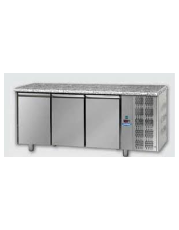 Tavolo Refrigerato GN 1/1 con 3 porte e piano di lavoro in Granito cm 188x70x85h